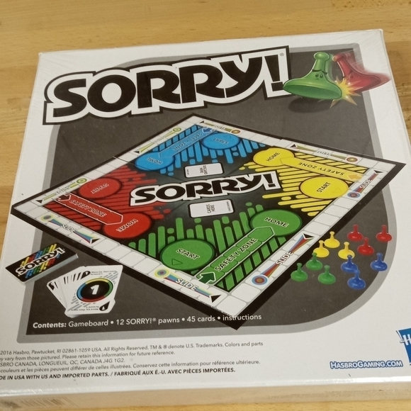 NEW Sorry! Board Game Family Kids Sorry Hasbro - Picture 2 of 2
